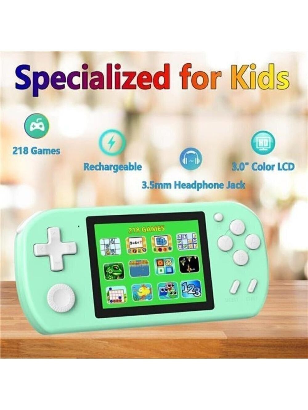 Kids Handheld 218 Games Console System Retro Video Portable Gaming Player BLUE